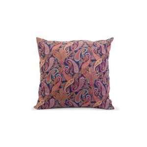   Eclectic Funky Paisley Square Cotton Fabric Pillow: Home & Kitchen