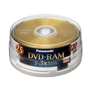  Panasonic DVD RAM 4.7GB single sided DVD RAM discs 25 pack 