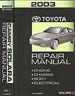 2003 Toyota Camry Solara Repair Shop Manual Original Se