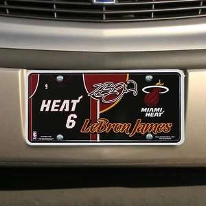  Miami Heat Black Red LeBron James Metal License Plate 