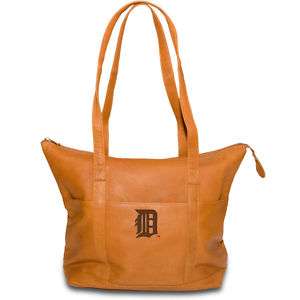 DETROIT TIGERS MLB Womens Tan Leather Tote Purse Bag  