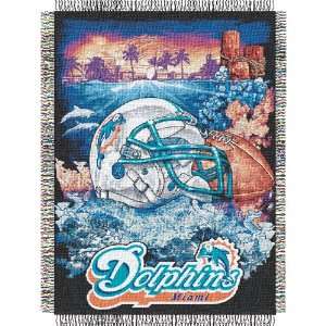 Miami Dolphins NFL Woven Tapestry Throw (Home Field Advantage) (48x60 