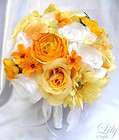   Bridal Bouquet Bride Decoration Package Groom Flowers WHITE YELLOW