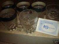 Vintage KINGSFORD Wexford Crystal Glass w Silver Band  