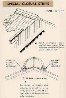 1962 RUBATEX Catalog ASBESTOS Closure Strips Roofing  