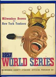   Series program New York Yankees Milwaukee Braves Mickey Mantle, Aaron