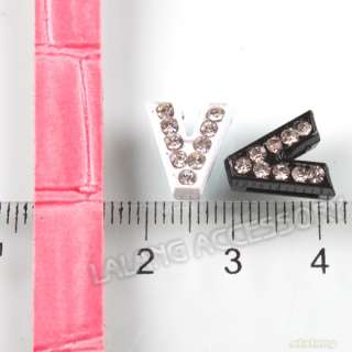 20X 190160 Rhinestone Alphabet Charm Letter V Beads 8mm ON SALE 