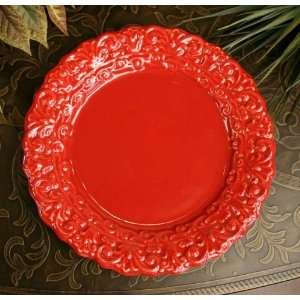 Red Salad Plate   Set of 4:  Kitchen & Dining