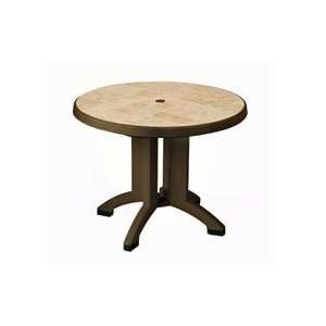   Siena Outdoor Dining Folding Table, 38 Round: Kitchen & Dining