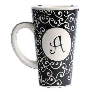  Monogram Stoneware Latte Mug Letter C
