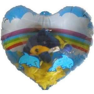   Heart Inflate with 5 Plush Fish Inside Case Pack 96 