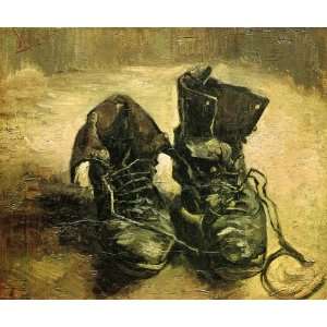  Oil Painting: A Pair of Shoes: Vincent van Gogh Hand 