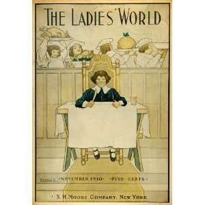  1910 Cover Ladies World Magazine Moore NY Child Chefs 