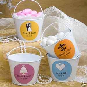 100)Personalized Bucket Wedding Party Favors Holiday  