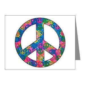  Note Cards (20 Pack) Peace Symbols Inside Tye Dye Peace 