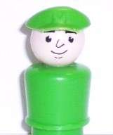 VINTAGE FISHER PRICE LITTLE PEOPLE GREEN AIRPORT PILOT  