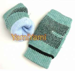 Wool Cloth Winter Short Finger Fingerless Glove For Men Boy Male Daily 