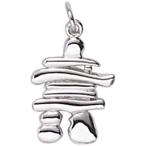  Rembrandt Charms Inukshuk Charm, 14K White Gold: Jewelry