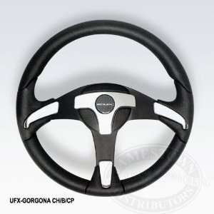   Gorgona Steering Wheels GORGONABR/P Burl/ Polish Aluminum Automotive