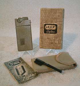 Vintage Old ASR Semi Auto Cigarette Lighter Works Great  Boxed  