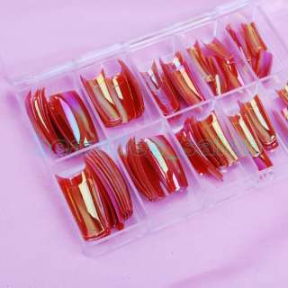 100 pcs Rainbow Red French Manicure Acrylick Nails Art  