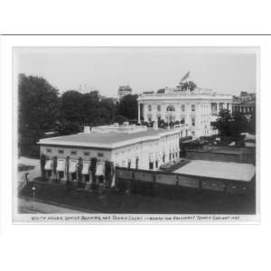  Historic Print (M) White House, Office Building, and tennis court 