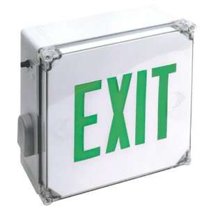   Exit Sign with Green Letters and Battery Backup EE