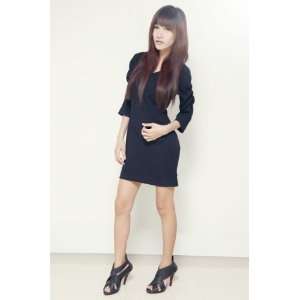  Black Dress (Long sleeves,Neat Cutting, Business Look 