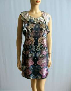 Leifsdottir Pearl Reflection Silk Dress Floral 8 $358 NWT  