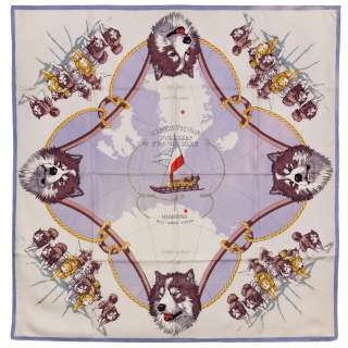 Authentic Vintage Hermes Silk Scarf EXPEDITIONS POLAIRES FRANCAISES 