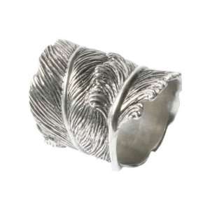  Vagabond House Napkin Rings Feather   Set of 4: Home 