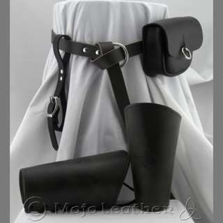 Leather Ring Belt, Bracers, Mug Strap, Pouch LARP Faire  