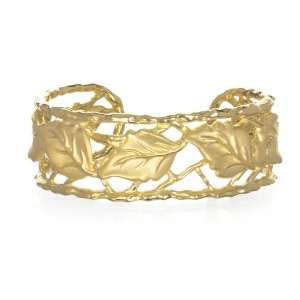  Gold Tone Leaf Bangle CHELINE Jewelry