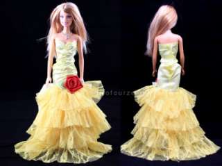  Barbie Princess Dresses Clothes Gown For Dolls Party 