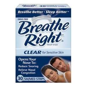 Breathe Right Nasal Strips Clear Small to Medium 30