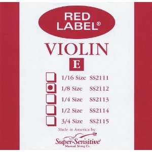  Super Sensitive Red Label Violin E String 1/8 Musical 