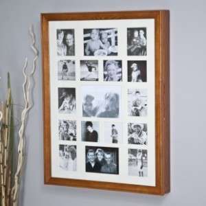 Collage Photo Frame Wooden Wall Locking Jewelry Armoire Cherry 
