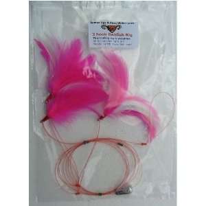   em Quick   3 Hook Feathered Bait Rigs. Pink/white.