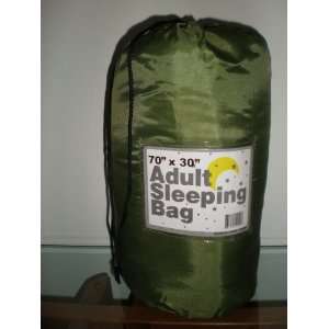  Olive Green Sleeping Bag with Matching Bag, Adult 70 Inch 