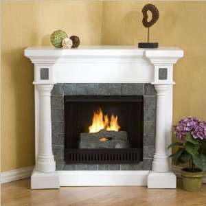   Southern Enterprises Slate White Corner,Flat Fireplace