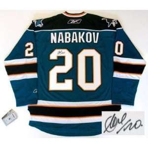  Evgeni Nabokov Autographed Jersey   Real Rbk Sports 