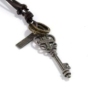  Unique Gothic Silver grey Pewter 4 in 1 Key Shaped 