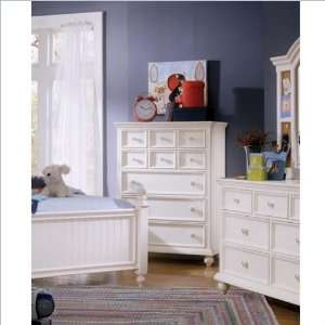   Furniture Seabrook 5 Drawer Chest in Cottage White Finish Furniture
