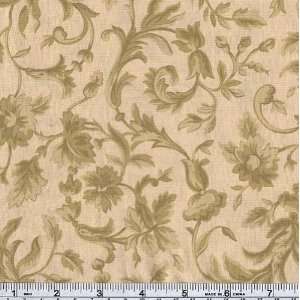  45 Wide Chateaux Rococo Virginie Cream/Green Fabric By 