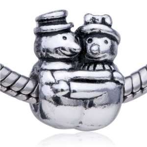  Christmas Gifts Snowman Lover Pattern European Charm Bead 