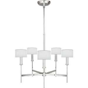 Quoize RFR5005PV Ferrera 5 Light Chandelier, Polished Silver with Off 