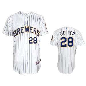 Milwaukee Brewers Baseball Jersey #28 Fielder White and 