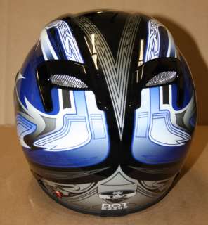AGV T 2 Motorcycle Helmet Black Blue T2 Medium MED M  