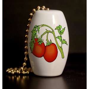  Tomatoes on the Vine Porcelain Fan / Light Pull