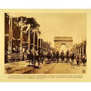 1920 Rotogravure WWI Marshal Joffre Foch Victory Parade Arc Triomphe 